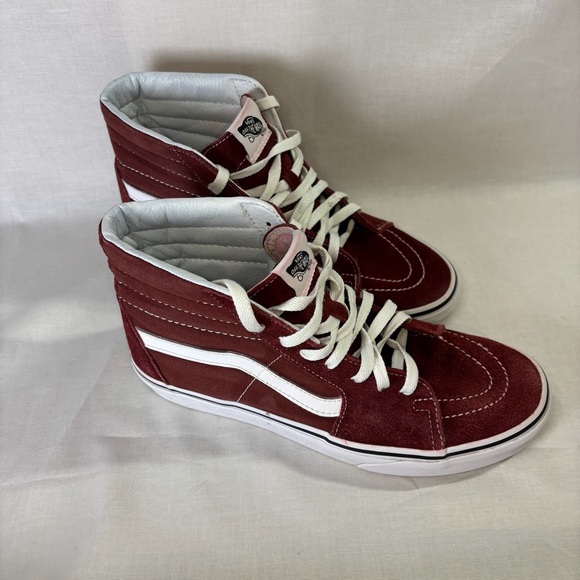 High Top Vans Skateboard Shoes - Maroon/Burgundy  - Size 10 - Picture 5 of 7